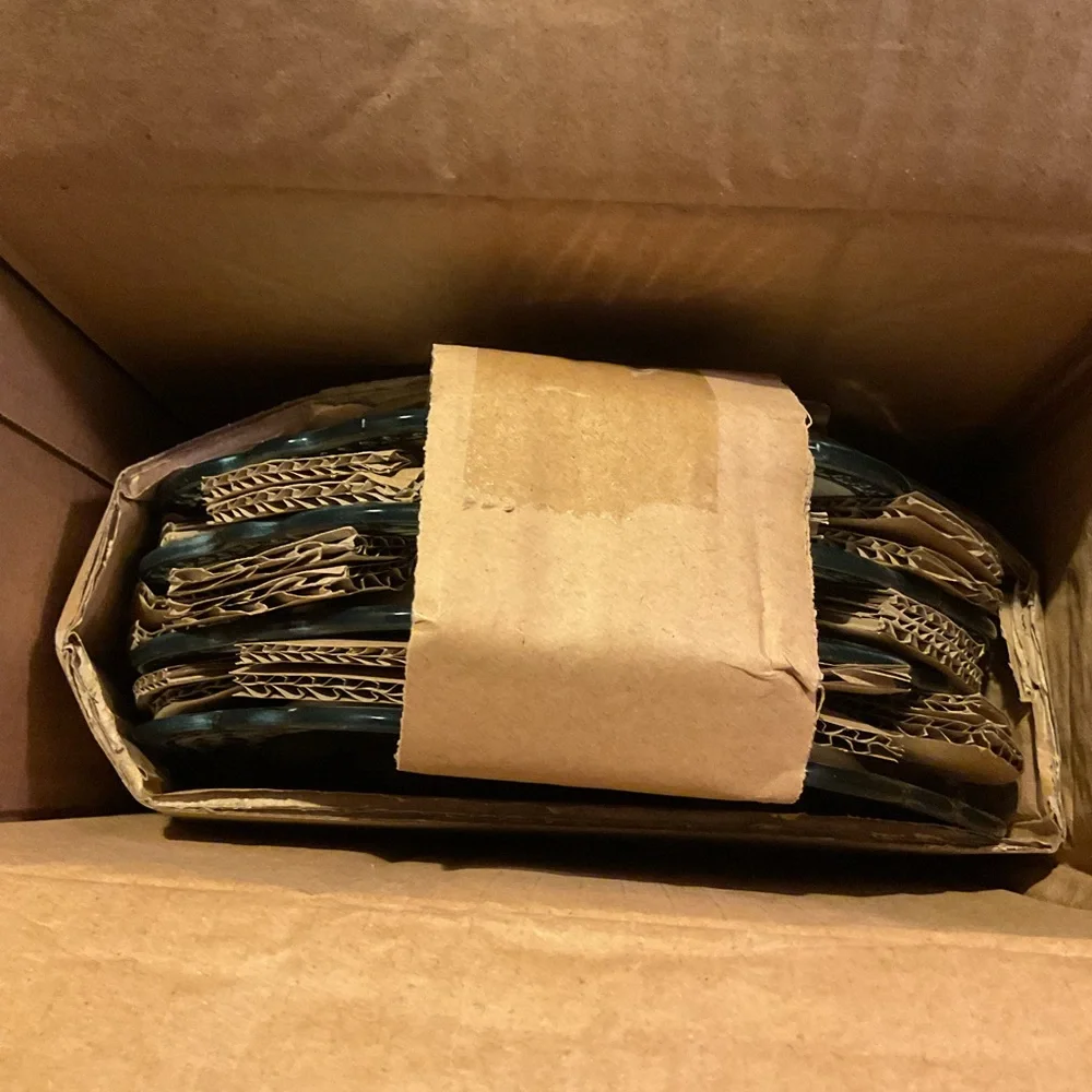 4pk 8” Stoneware Salad Appetizer Christmas Plates Blue - Threshold Studio McGee